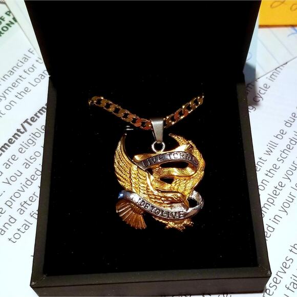 22" Men's GP Necklace w/ Biker Eagle Pendant